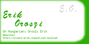 erik oroszi business card